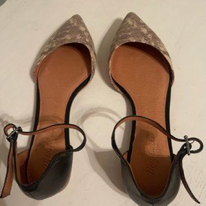 MADEWELL Beatrice ankle strap skimmer black size 9
